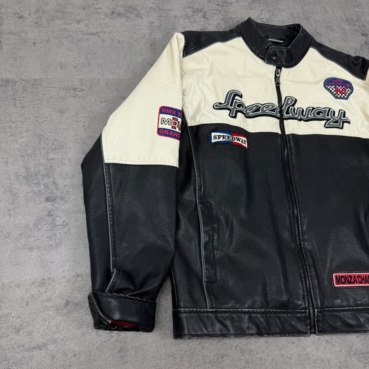 Leather Racing Jacket - M