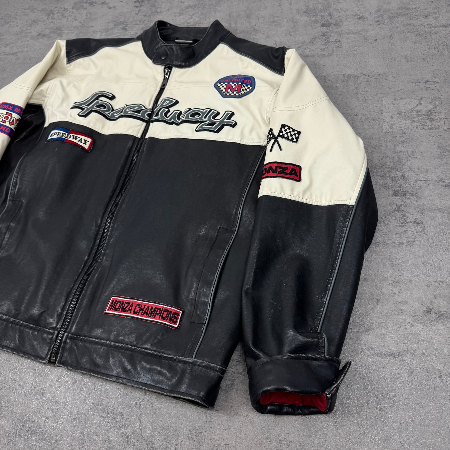 Leather Racing Jacket - M